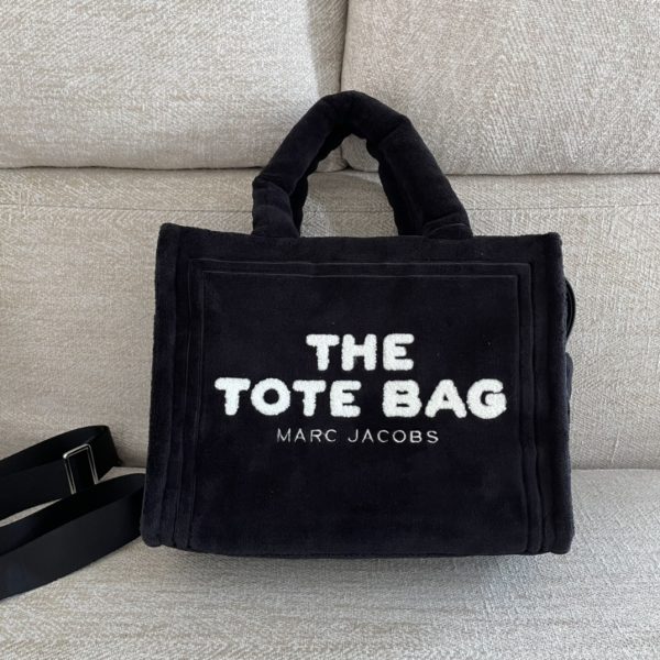 Marc Jacobs Tote Bag Autumn And Winter New Towel Bag Feels Soft And Comfortable With Long Shoulder Strap Detachable Adjustable Dust Bag Black