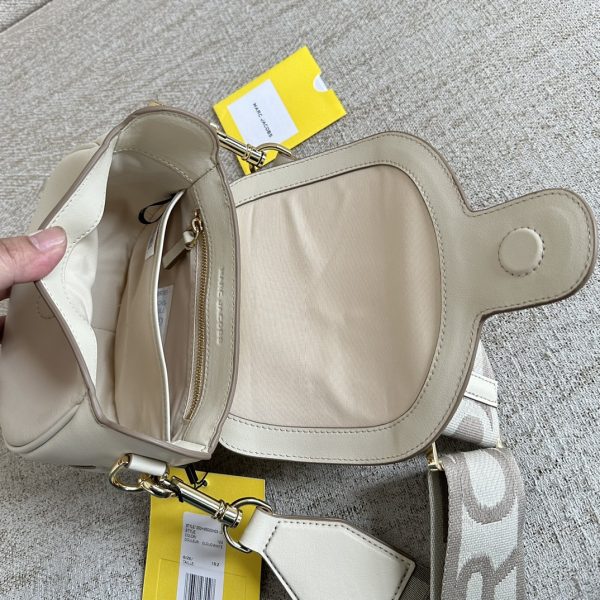 Arc Jacobs Shoulder Messenger Bag New Leather Shoulder Strap Detachable Adjustable Length  White - Image 8