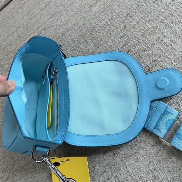 Marc Jacobs Shoulder Messenger Bag New Leather Shoulder Strap Detachable Adjustable Length Blue - Image 7