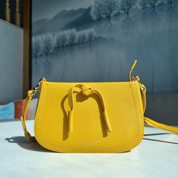 Marc Jacobs New Pure Original Half-Circle Messenger Bag Leather Shoulder Strap Adjustable Dust Bag Yellow