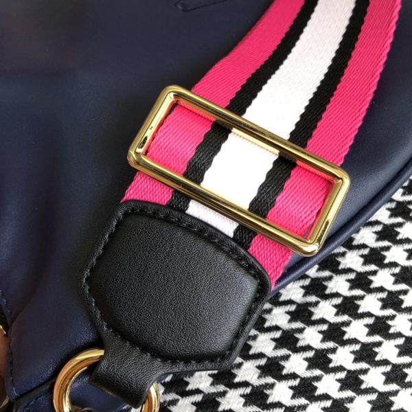 Marc Jacobs Crossbody Bag In Calfskin With Wide Fabric Shoulder Strap Navy blue - Image 5