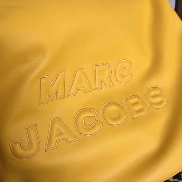 Marc Jacobs Crossbody Bag In Calfskin With Wide Fabric Shoulder Strap Navy Yellow - Image 3