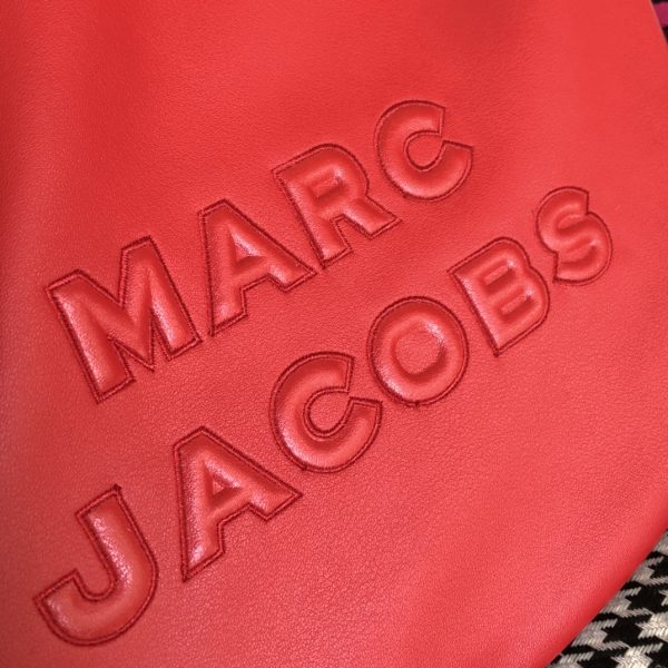 Marc Jacobs Crossbody Bag In Calfskin With Wide Fabric Shoulder Strap Red - Image 3