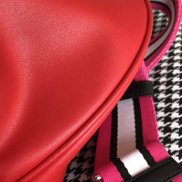 Marc Jacobs Crossbody Bag In Calfskin With Wide Fabric Shoulder Strap Red - Image 8