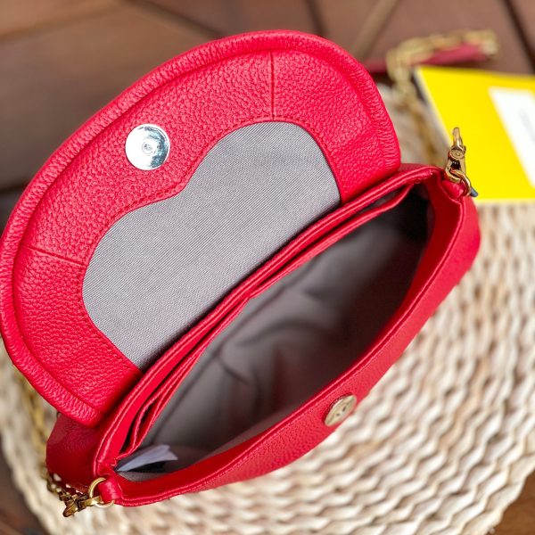 THE KARLIE Marc Jacobs Leather Retro Modern Mini Messenger Bag Shoulder Bag Clutch Red - Image 8