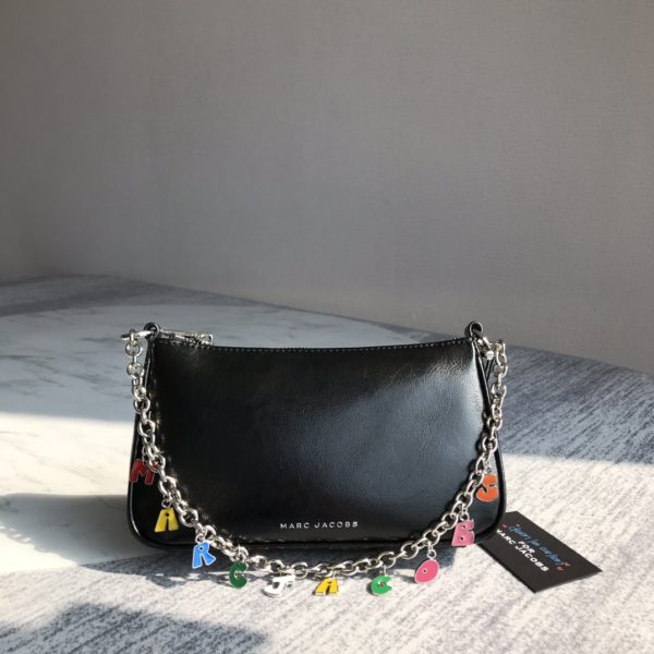 Marc Jacobs Devon Charm Purse Letter Chain Armpit Bag Shoulder! The Shoulder Strap Can Be Detached To Make A Necklace Black