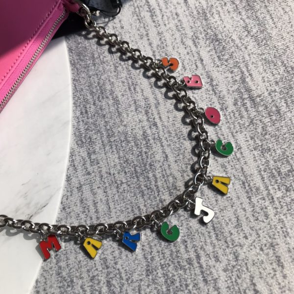 Marc Jacobs Devon Charm Purse Letter Chain Armpit Bag Shoulder! The Shoulder Strap Can Be Detached To Make A Necklace Red - Image 10