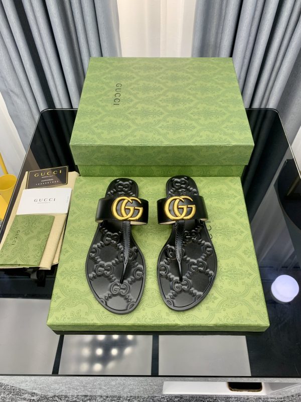 Gucci Vintage Classics Hit T-Shaped Flat Flip-Flops Beach Slippers