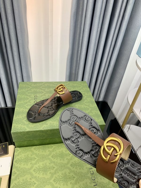 Gucci Vintage Classics Hit T-Shaped Flat Flip-Flops Beach Slippers A - Image 6
