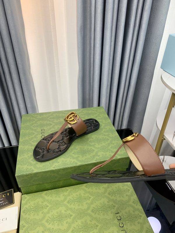 Gucci Vintage Classics Hit T-Shaped Flat Flip-Flops Beach Slippers A - Image 7
