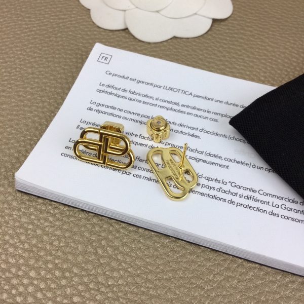 Balenciaga BB Small Stud Earrings In Gold Brass - Image 2