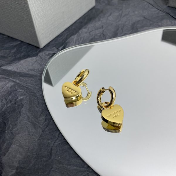 Balenciaga  Engraved Heart Earrings - Image 2