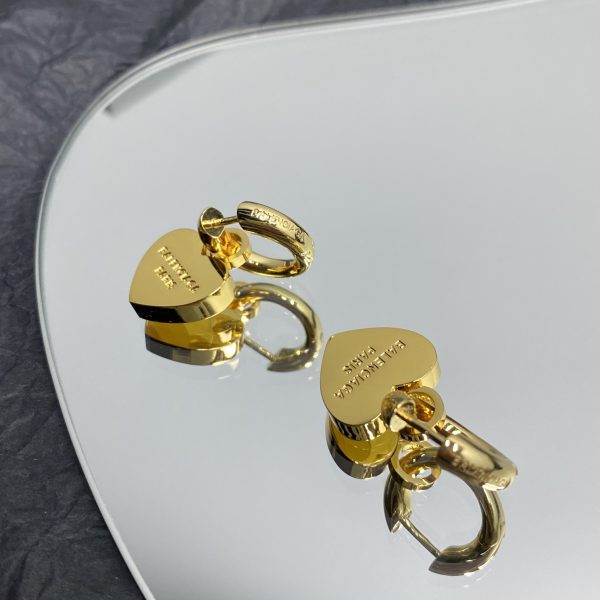 Balenciaga  Engraved Heart Earrings - Image 7