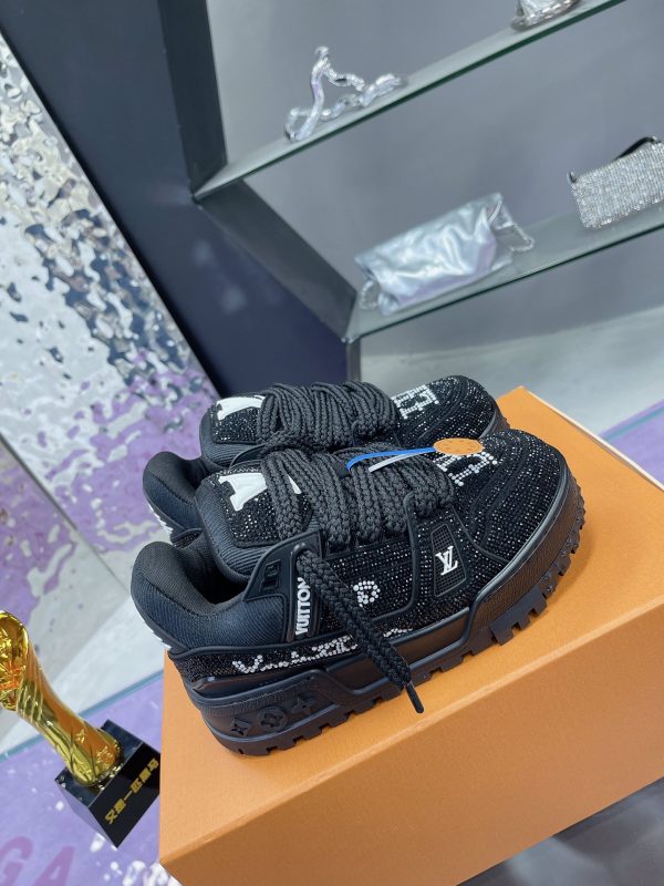 Louis Vuitton fat trainer couple full diamond limited bulingbuling black - Image 9
