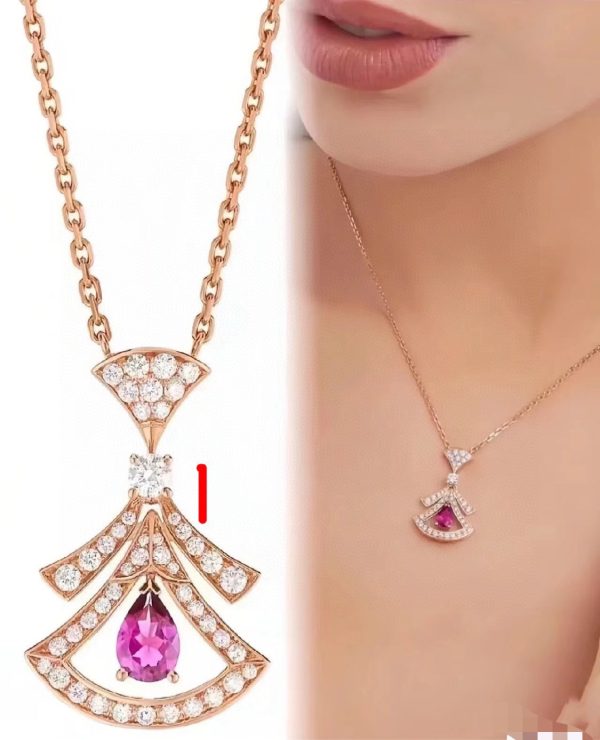 Bulgari Tanabata limited edition small fan long skirt necklace BV long skirt necklace super strong silver version - Image 5