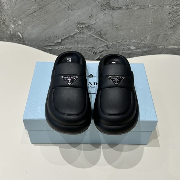 Prada 24SS Spring/Summer new platform toe slippers black