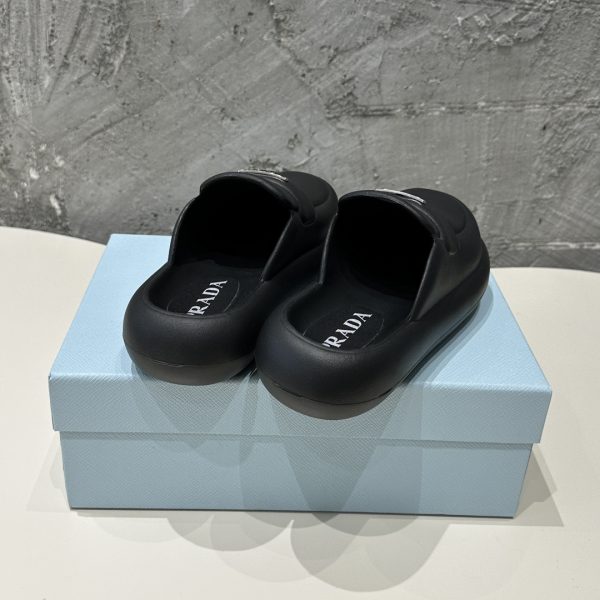 Prada 24SS Spring/Summer new platform toe slippers black - Image 3
