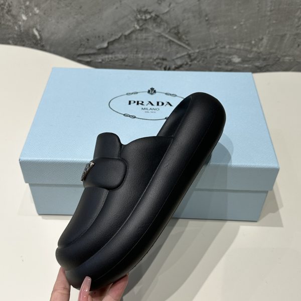 Prada 24SS Spring/Summer new platform toe slippers black - Image 8