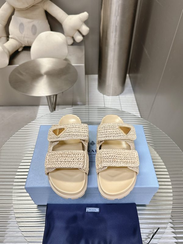 Prada 24S macaroon ceiling woven sandals A
