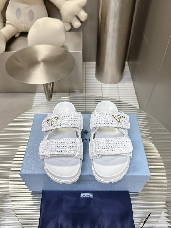 Prada 24S macaroon ceiling woven sandals B