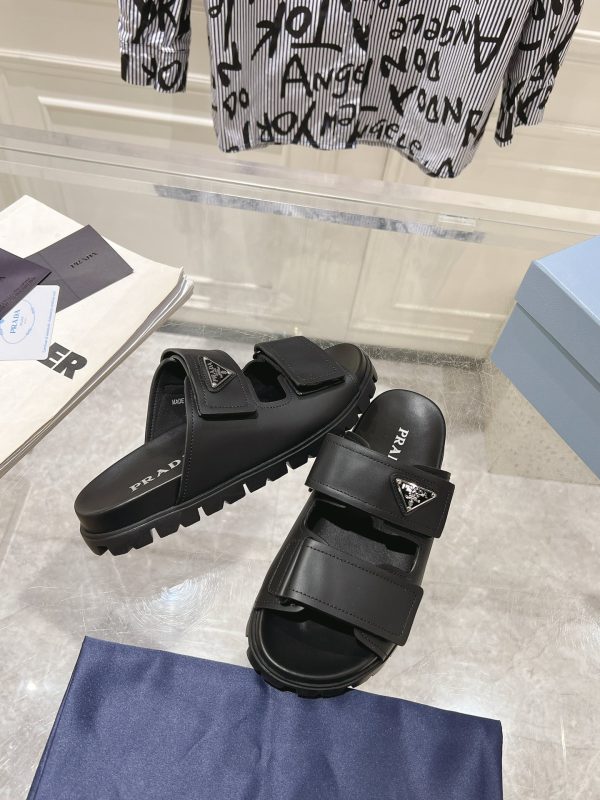 Prada Spring/Summer 2024 New Sandals Double-breasted/Velcro slippers for couples C - Image 5