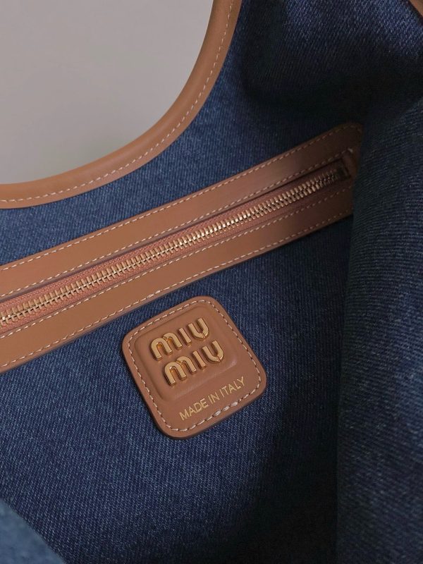 MiuMiu new hobo tote underarm bag autumn and winter series blue 5BG231 - Image 8
